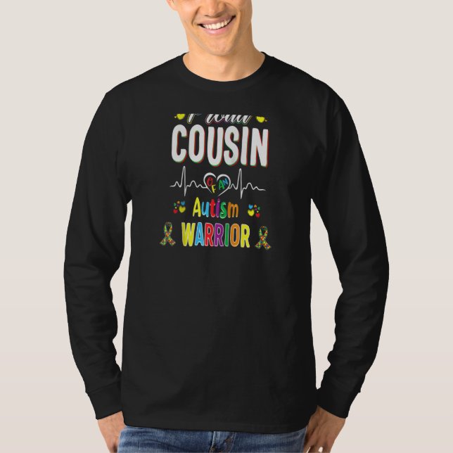 Proud Cousin Autism Warrior Awareness Ribbon Autis T-Shirt (Vorderseite)