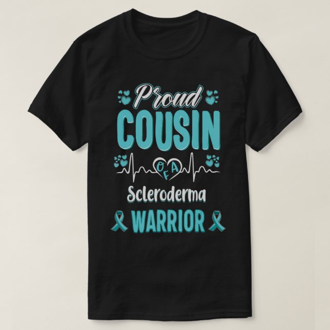 proud Cousin Scleroderma warrior awareness ribbon  T-Shirt (Design vorne)