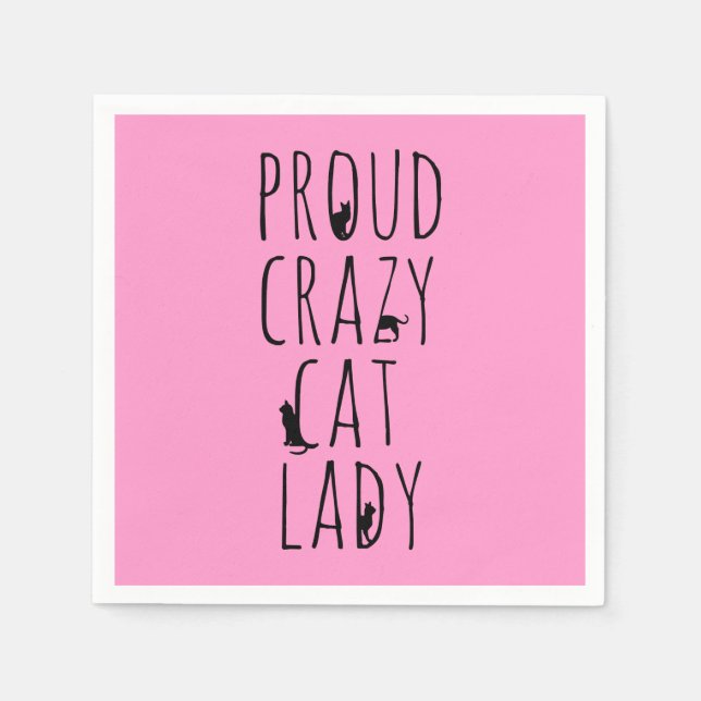 Proud Crazy Cat Lady Serviette (Vorderseite)