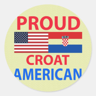 Proud Croat American Runder Aufkleber
