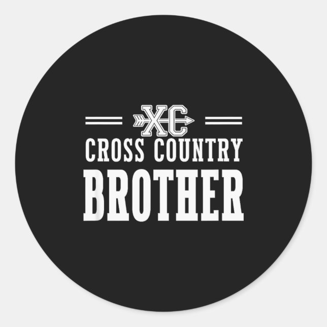 Proud Cross Country Brother Team Love Srit Cc Sibl Runder Aufkleber (Vorderseite)