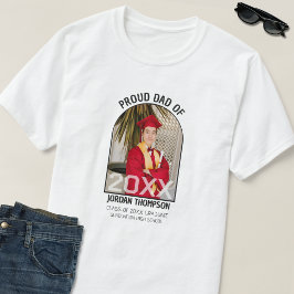 Proud Dad Black & White Arch Photo 2026 Graduation T-Shirt