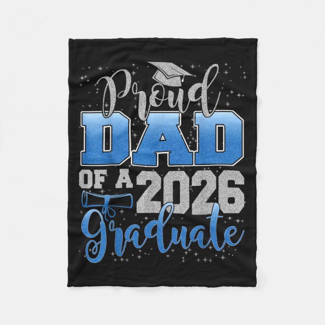 Proud Dad Of A Cl Of 2026 Graduate Senior Graduati Fleecedecke (Vorderseite)