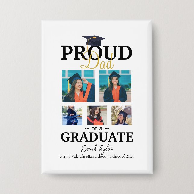 Proud dad of graduate 2025 button (Vorderseite)