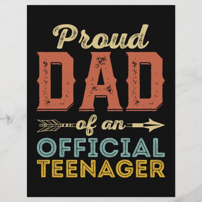 Proud Dad of Official Teenager 13th Birthday Briefbogen (Vorderseite)