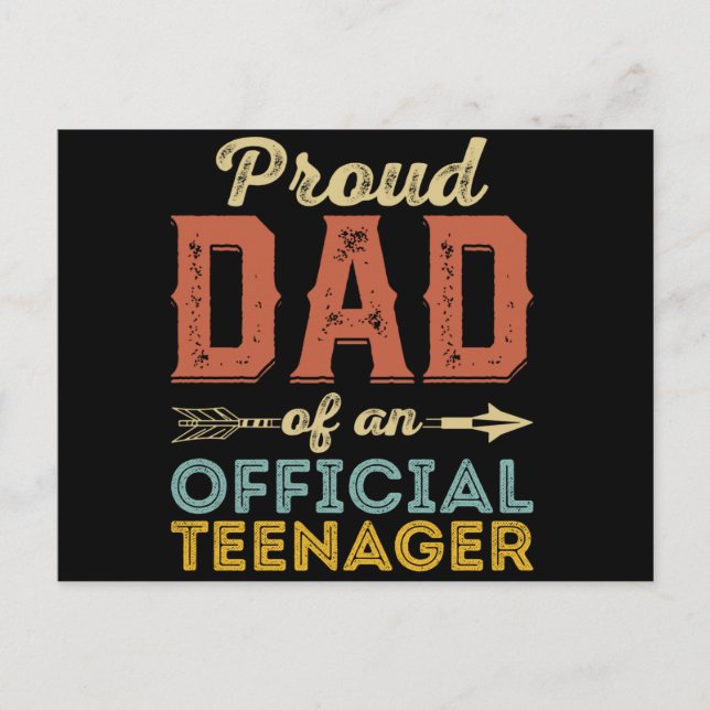 Proud Dad of Official Teenager 13th Birthday Postkarte (Vorderseite)