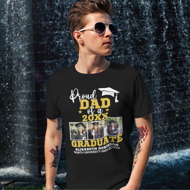Proud Dad of the Graduate Photo collage T-Shirt (Von Creator hochgeladen)