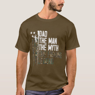 Proud Dada Vater Fishing Legend Camouflage Ameri T-Shirt
