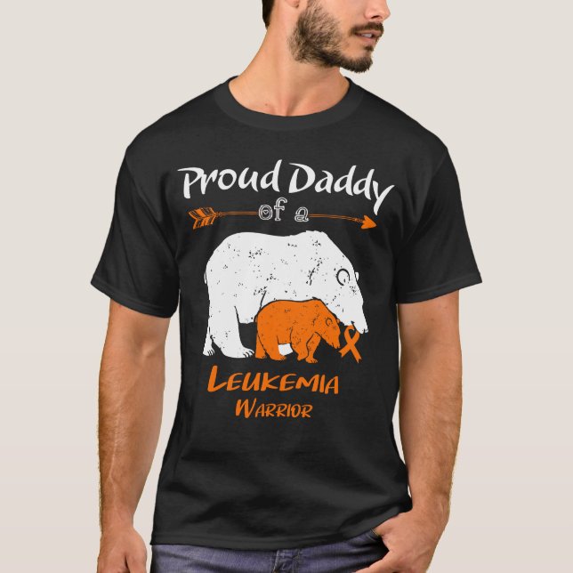 Proud Daddy Bear Leukemia Bewusstsein T-Shirt (Vorderseite)