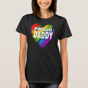 Proud Daddy Lgbt Rainbow Gay Flag Pride Father T-Shirt
