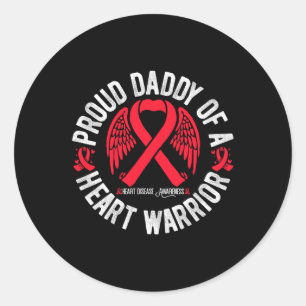 Proud Daddy of a Heart Warrior Chd Heart Disease A Runder Aufkleber