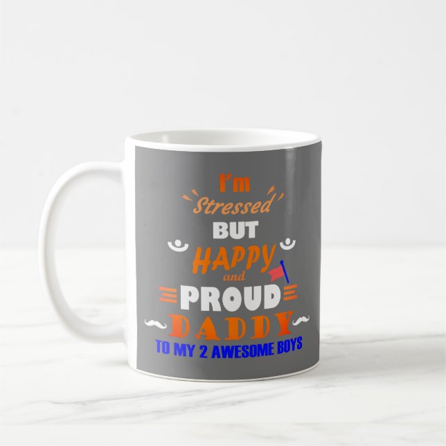 Proud Daddy von 2 Jungs Kaffeetasse (Links)