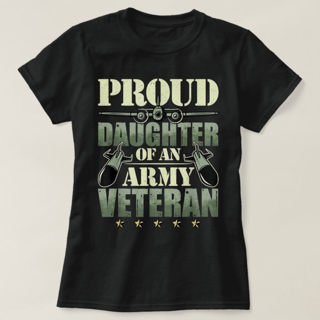 Proud Daughter Of An Army Veteran Tarnung T-Shirt (Design vorne)