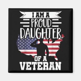 Proud Daughter Veteran Nothing Scares Patriotic Ve Magnet