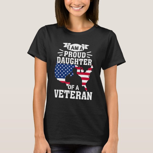 Proud Daughter Veteran Nothing Scares Patriotic Ve T-Shirt (Vorderseite)