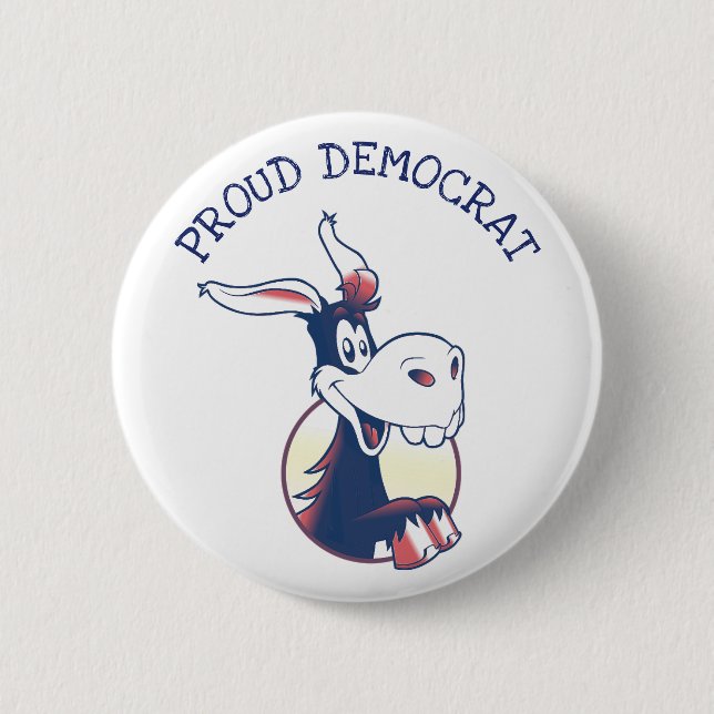 Proud-Demokrat Donkey - Politischer Funny Button (Vorderseite)