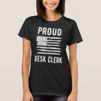 Proud Desk Clerk Profession American Flag