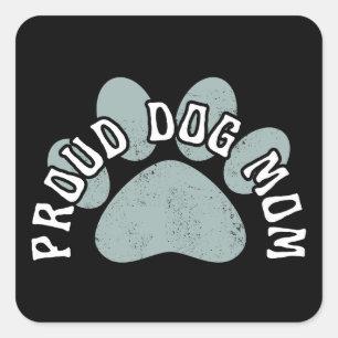 PROUD DOG MAMA QUADRATISCHER AUFKLEBER