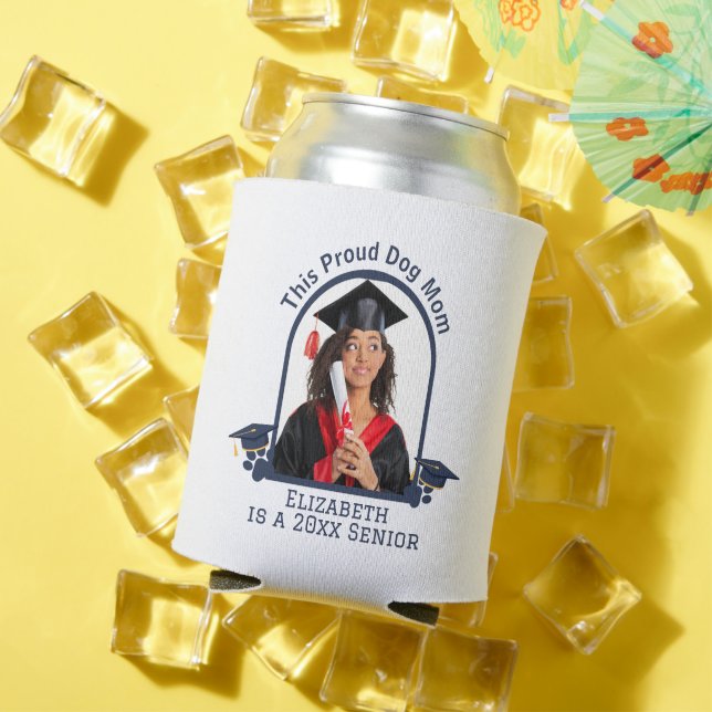 Proud Dog Mum ist ein Senior - Custom Abschluss Dosenkühler (In Situ Sommer)
