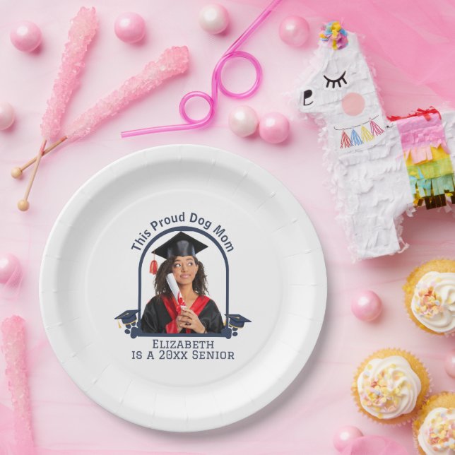 Proud Dog Mum ist ein Senior - Custom Abschluss Pappteller (Party)