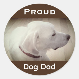Proud Dog Vater Dark Brown Runder Aufkleber