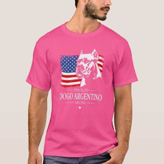Proud Dogo Argentino Mama American Flag Patriotic  T-Shirt (Vorderseite)