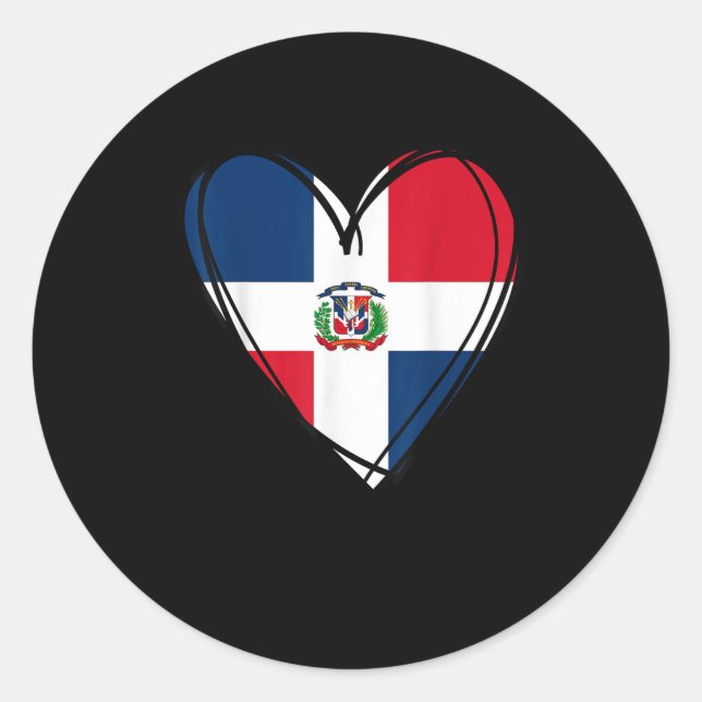 Proud Dominican Boy Girl Aunt Dad Mama Cool Flag H Runder Aufkleber (Vorderseite)