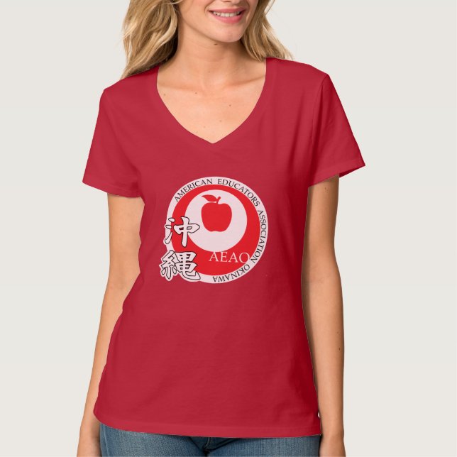 Proud Educator v-neck (rot) T-Shirt (Vorderseite)