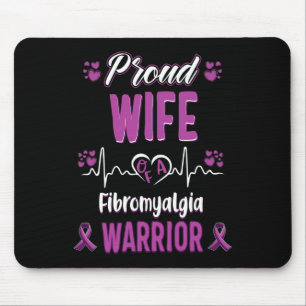 Proud Ehefrau Fibromyalgie Kriegererkennungsband P Mousepad