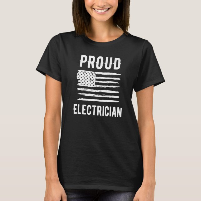 Proud Electrician Profession American Flag Premium T-Shirt (Vorderseite)