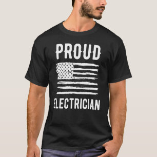 Proud Electrician Professionals American Flag T-Shirt