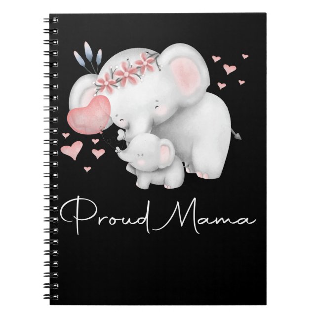 Proud Elephant Mama and Baby Mthers Day Notizblock (Vorderseite)