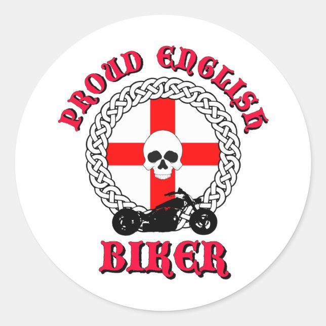 Proud English Biker Runder Aufkleber (Vorderseite)