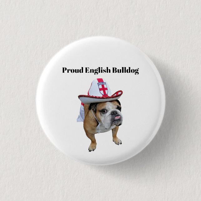 Proud English Bulldog Button (Vorderseite)