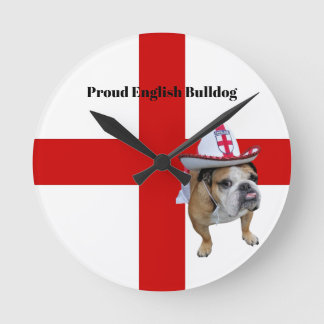 Proud English Bulldog Runde Wanduhr