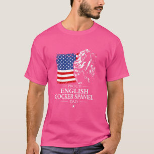 Proud English Cocker Spaniel Vater American Flag P T-Shirt