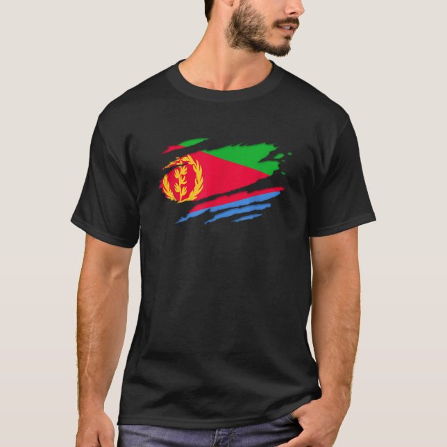 Proud Eritrean Geschenk Fußballfan T-Shirt (Vorderseite)