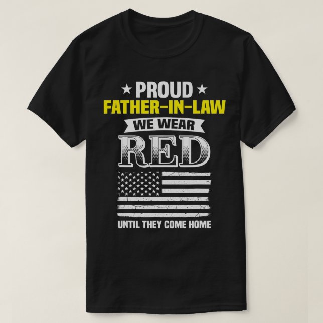 Proud FatherInLaw Of Deployed Son Red Friday Famil T-Shirt (Design vorne)