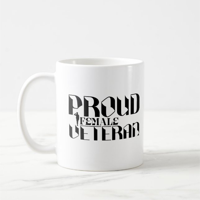 Proud Female Veteran American Girl Remüde Soldier Kaffeetasse (Links)