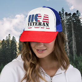 Proud Female Veteran Patriotic Baseball Cap Hat Truckerkappe
