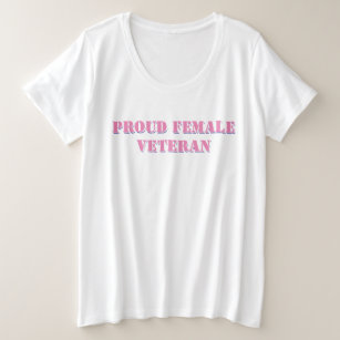 "Proud Female Veteran" Pink Lila White Custom Große Größe T-Shirt