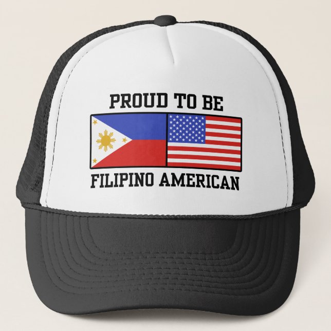 Proud Filipino American Truckerkappe (Vorderseite)