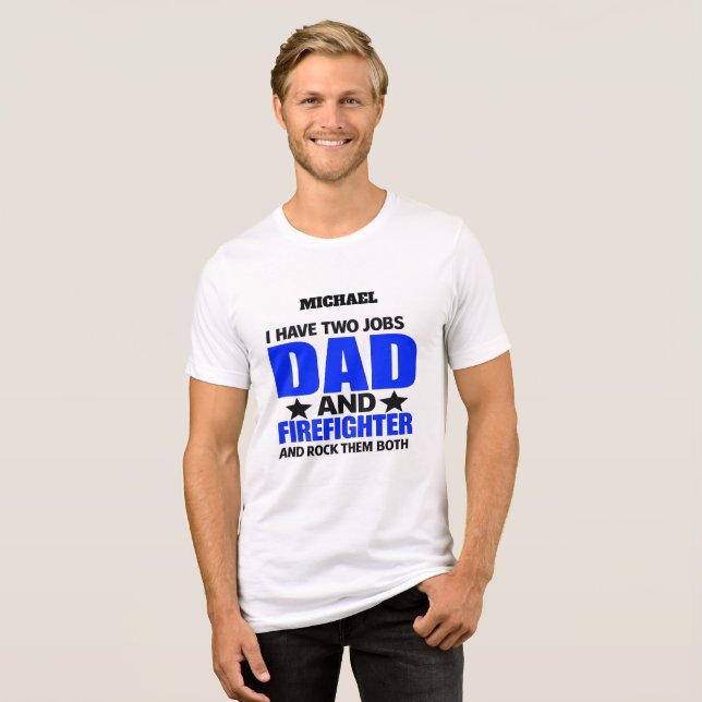 Proud Firefighter Dad Tri-Blend Shirt (Vorderseite voll)