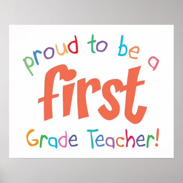 Proud First Grade Lehrer Poster Print (Vorne)