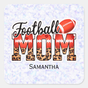 Proud Football Mama - Game Day Enthusiasten Quadratischer Aufkleber