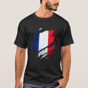 Proud French Torp Ripped France Flag T-Shirt