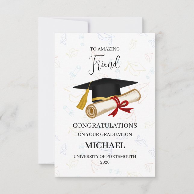 Proud Friend Graduation Personalized Karte (Vorderseite)