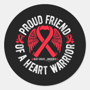 Proud Friend of a Heart Warrior Chd Herzerkrankung Runder Aufkleber