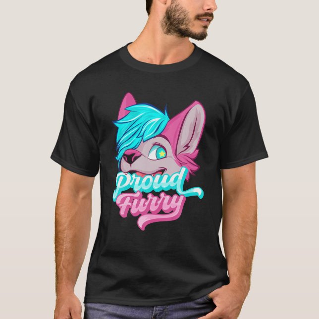 Proud Furry Fandom Cosplay Animal Lover Furries Fu T-Shirt (Vorderseite)