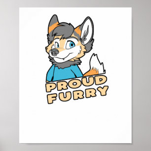 Proud Furry Niedlich Funny Furry Fandom Fursuit Ge Poster